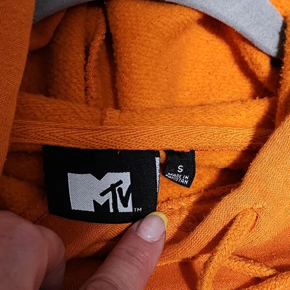 MTV Cactus Print Hoodie Unisex Small Orange Retro Graphic Pullover - Picture 10 of 13